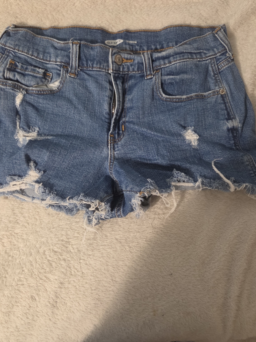 Old Navy Frayed Distressed Denim Shorts - Blue